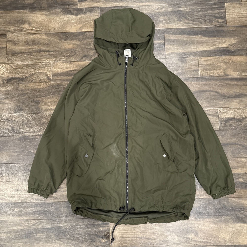 PINK Hooded Windbreaker Full-Zip Jacket Victoria's Secret Women's Size M Green